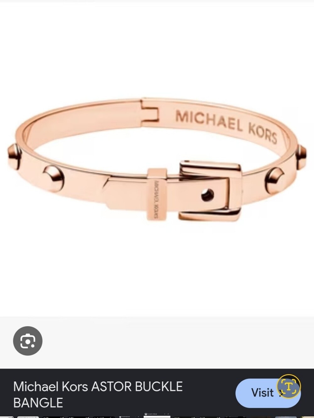 Michael Kors Gold Knot Hinged Bangle Bracelet - Rose Gold Color